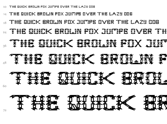 Frame Work font waterfall